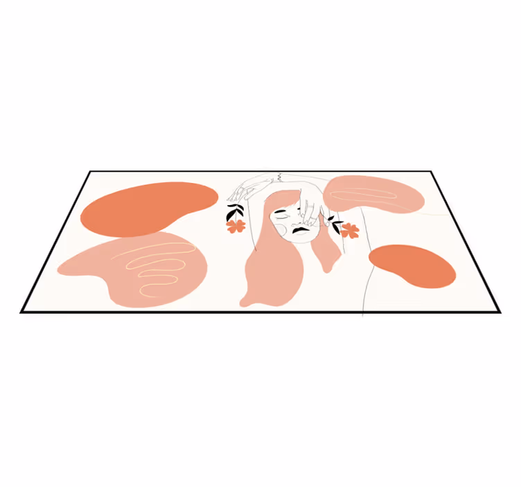Abstrakti kasvotaide vinyylimatto minimalistinen - Tenstickers
