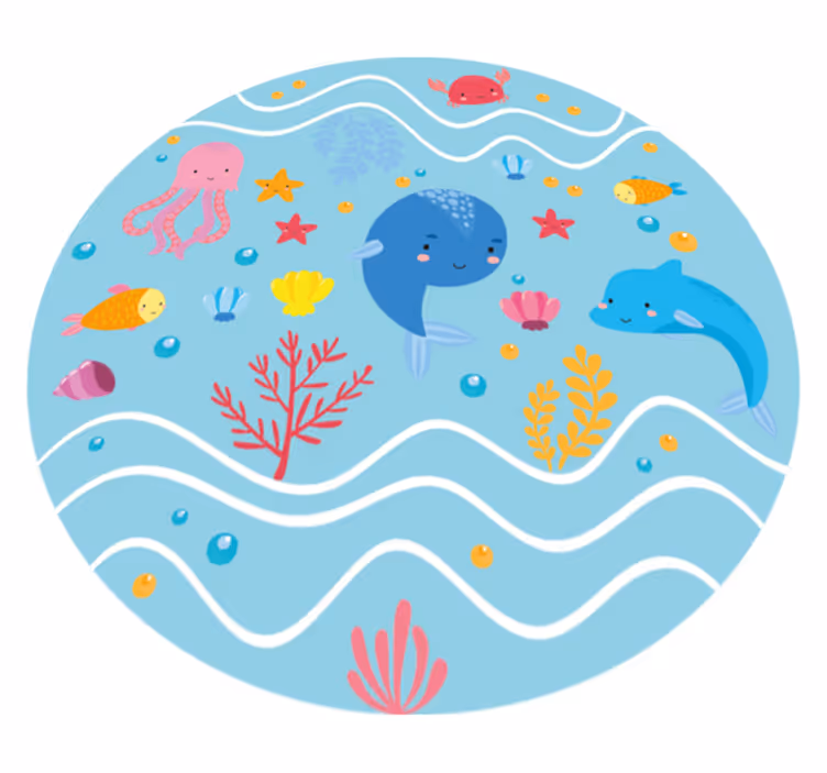 Hauskoja merieläimiä eläin vinyylimatto - Tenstickers
