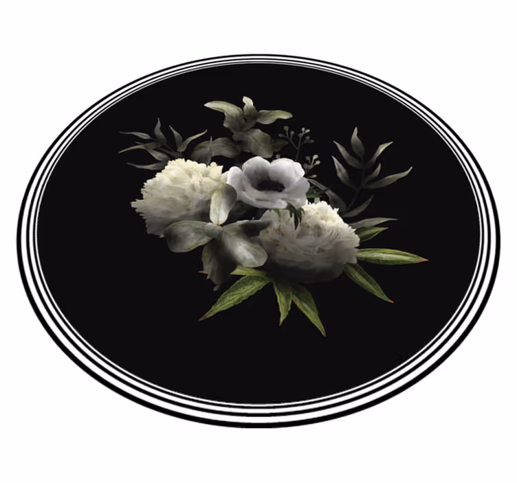 Kukkainen yksivärinen eleganssi kukka vinyylimatto - Tenstickers