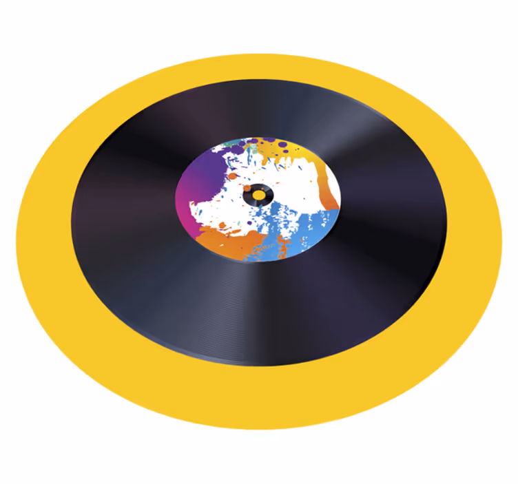 Värikäs lp-taide moderni vinyylimatto - Tenstickers