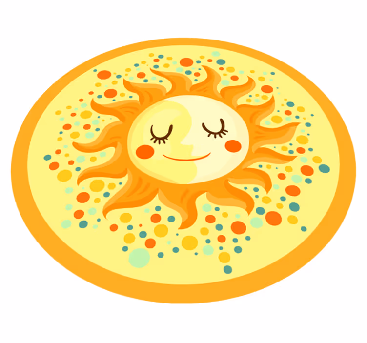 Auringonpaiste ympyrä Vauvan huoneen vinyylimatto - Tenstickers