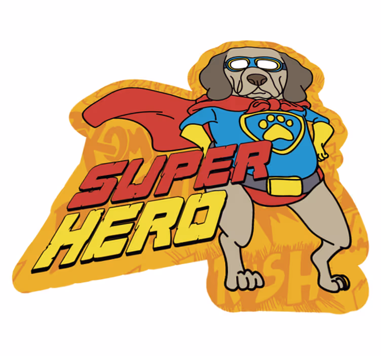 Supersankari koira Lisää vinyylimatto lapsille - Tenstickers