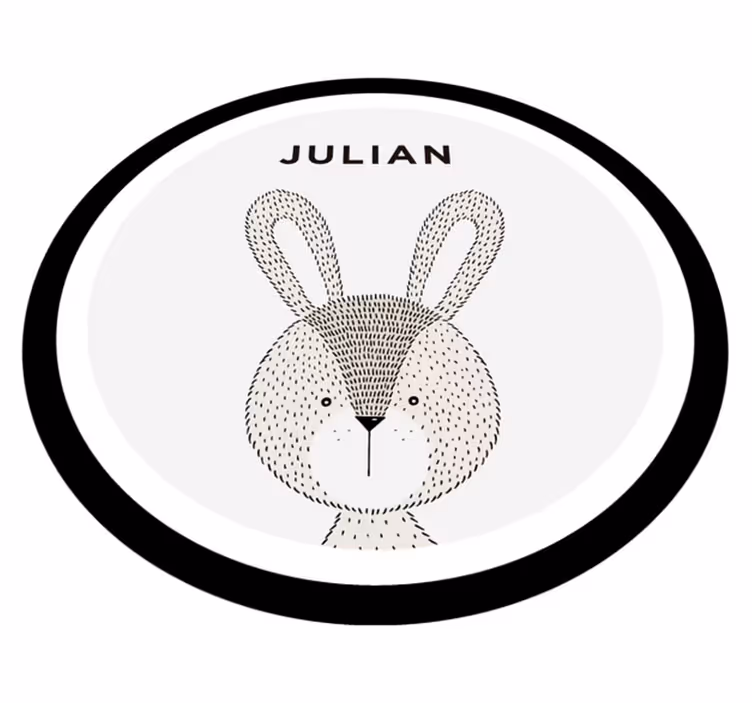Räätälöitävä vinyyli maton kani nimi vinyylimatto - Tenstickers