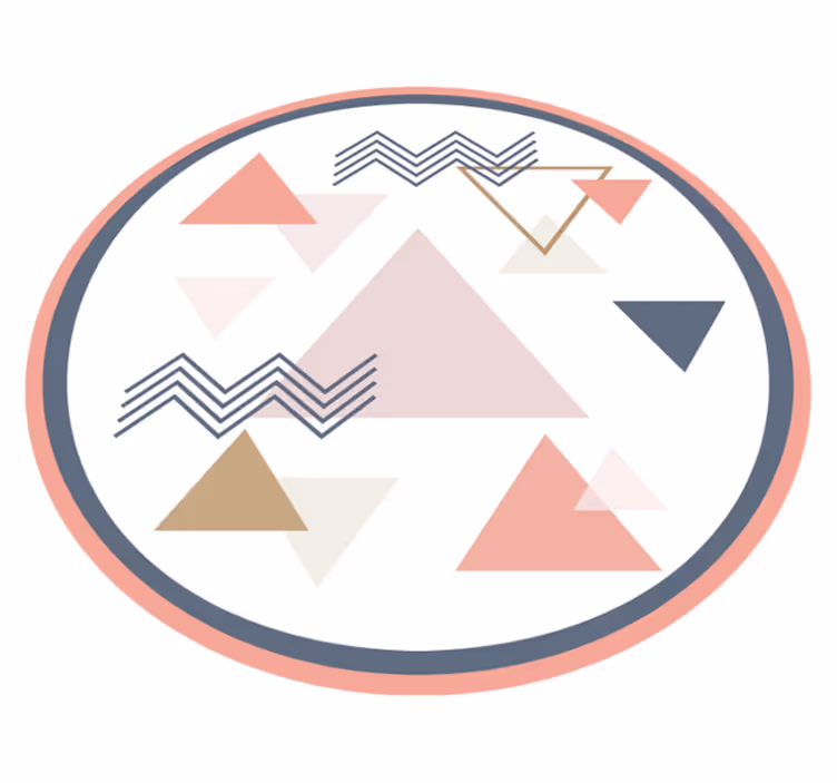 Vaaleanpunaiset kolmiot vinyylimatto geometrinen - Tenstickers