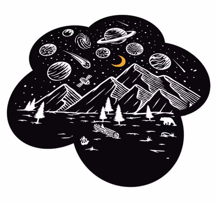 Avaruusseikkailukohtaus vinyylimatto peli - Tenstickers