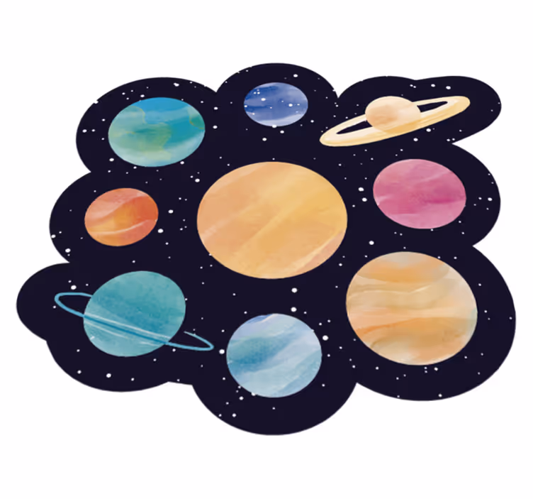 Eri planeetoilla Lisää vinyylimattoja lapsille - Tenstickers