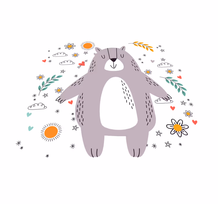 Hassu karhu kuva lastenhuone vinyylimatto - Tenstickers