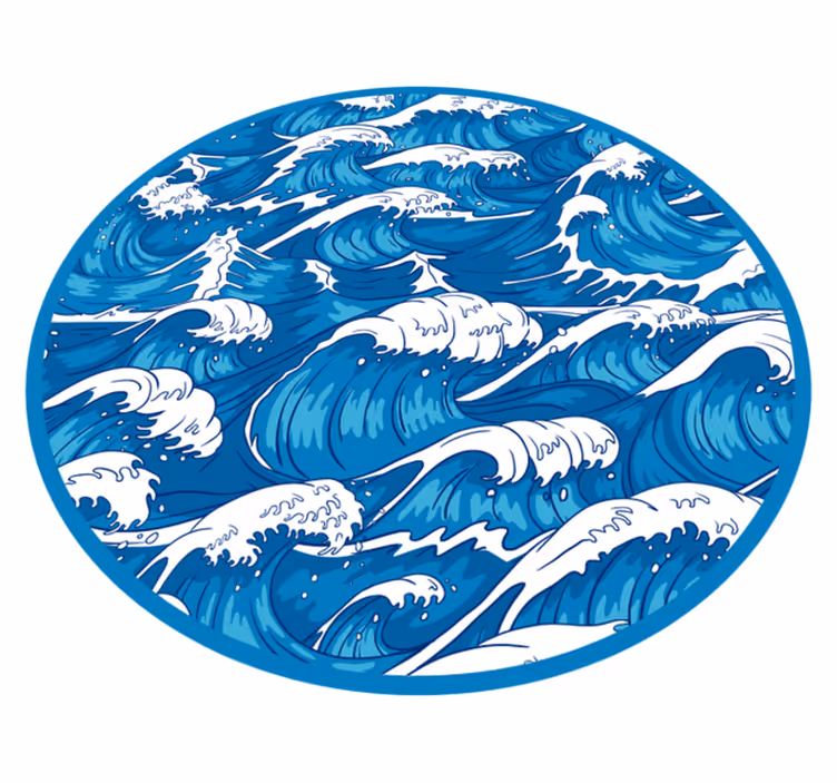 Valtameren aaltokuvio luonto vinyylimatto - Tenstickers