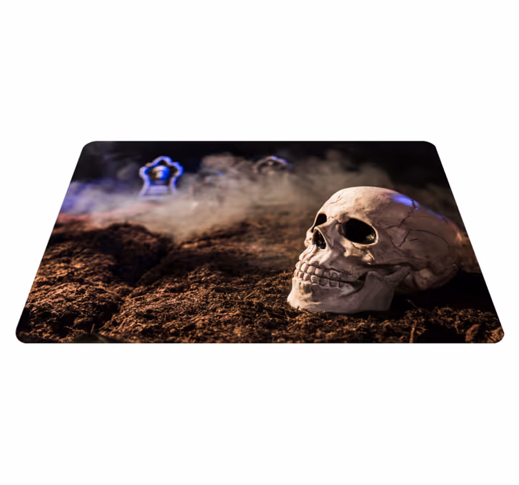 Pelottava kallo halloween vinyylimatto - Tenstickers