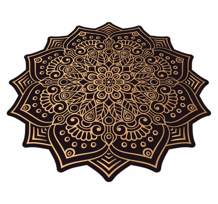 Kultainen mandala vinyylimatto mandala - Tenstickers