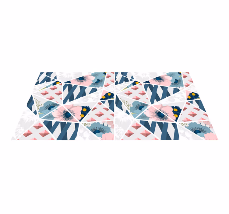 Geometrinen kukkakaleidoskooppi vinyylimatto geometrinen - Tenstickers