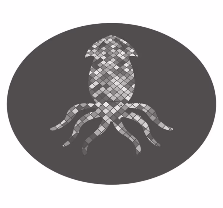 Mosaiikki kalmari siluetti laatta vinyylimatto - Tenstickers