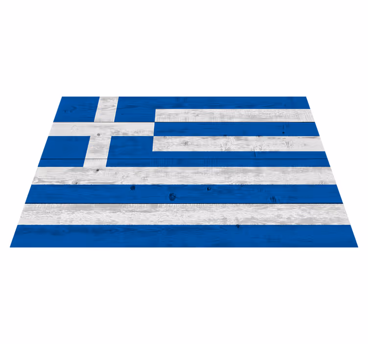 Puinen kreikkalainen lippu puu aiheinen vinyylimatto - Tenstickers