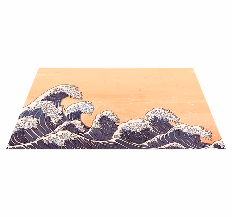 Perinteinen japanilainen aalto Luonto vinyylimatto - Tenstickers