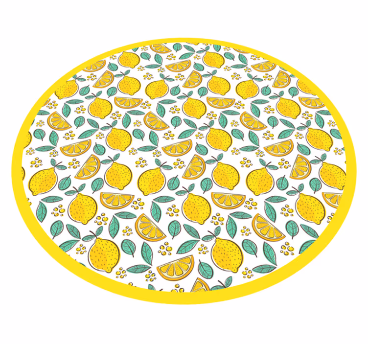 Havainnollistava sitruunakuvio vinyylimatto keittiöön - Tenstickers
