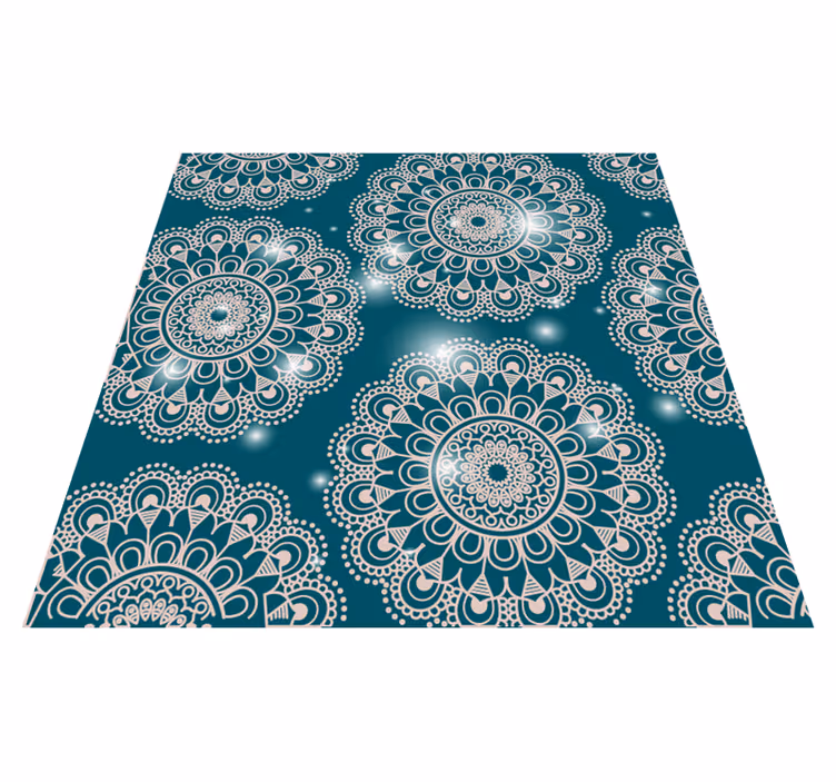 Sininen taikakuvio mandala vinyylimatto - Tenstickers