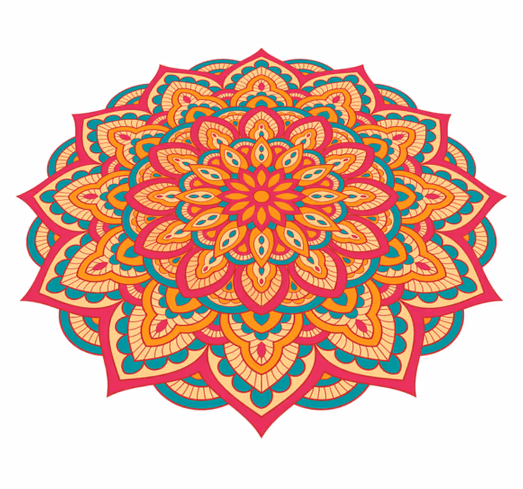 Värikkäät mandalat vinyylimatto mandala - Tenstickers