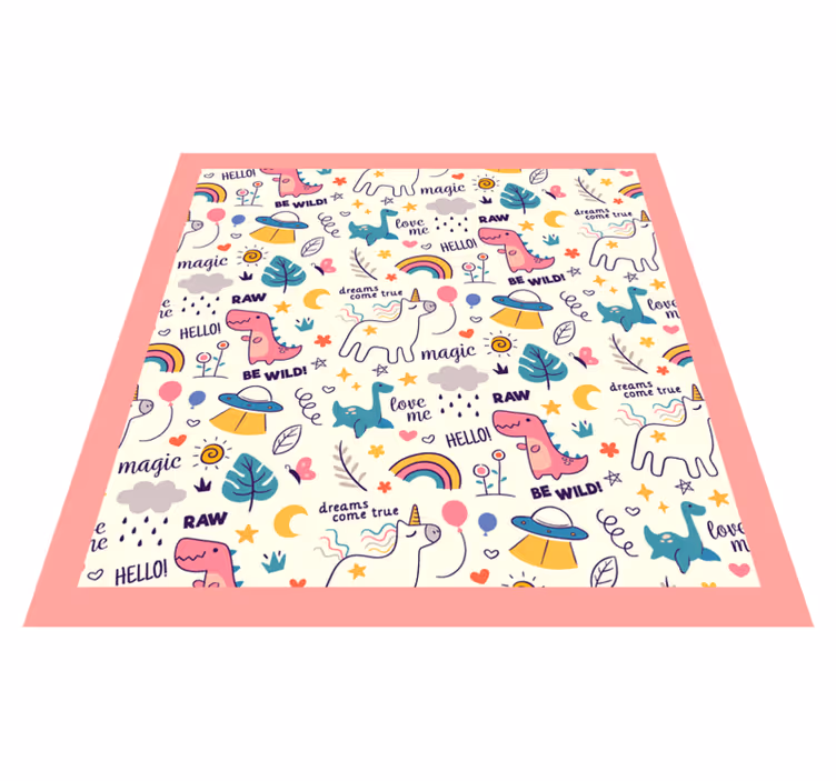 Värikäs dinosaurusteema lastenhuone vinyylimatto - Tenstickers