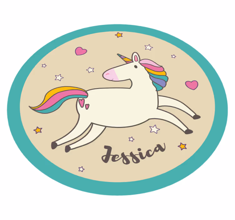 Mukautettu yksisarvinen nimi vinyylimatto - Tenstickers