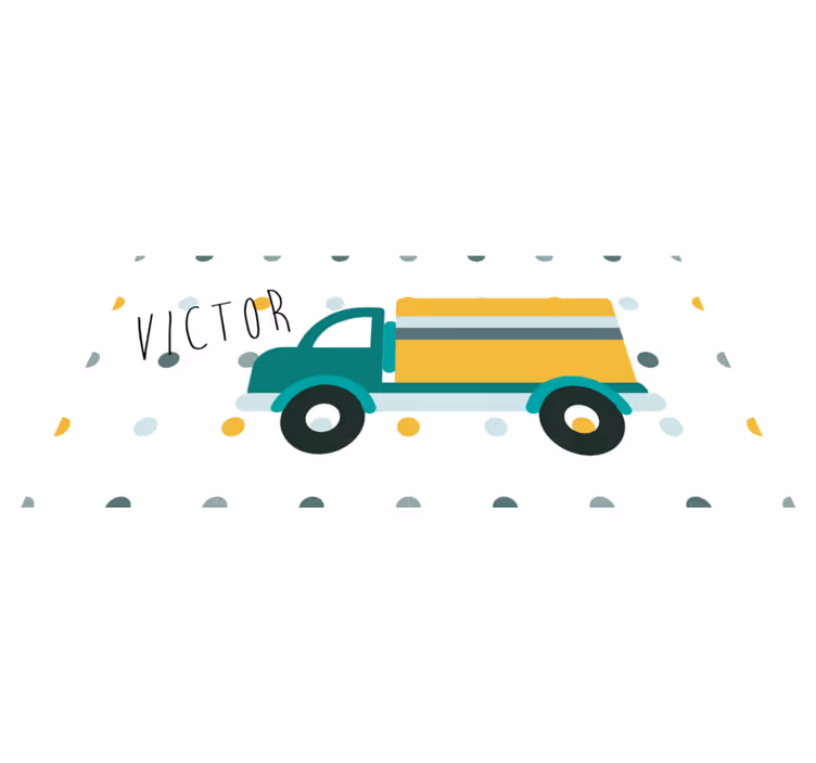 Kuorma-auto nimellä nimi vinyylimatto - Tenstickers