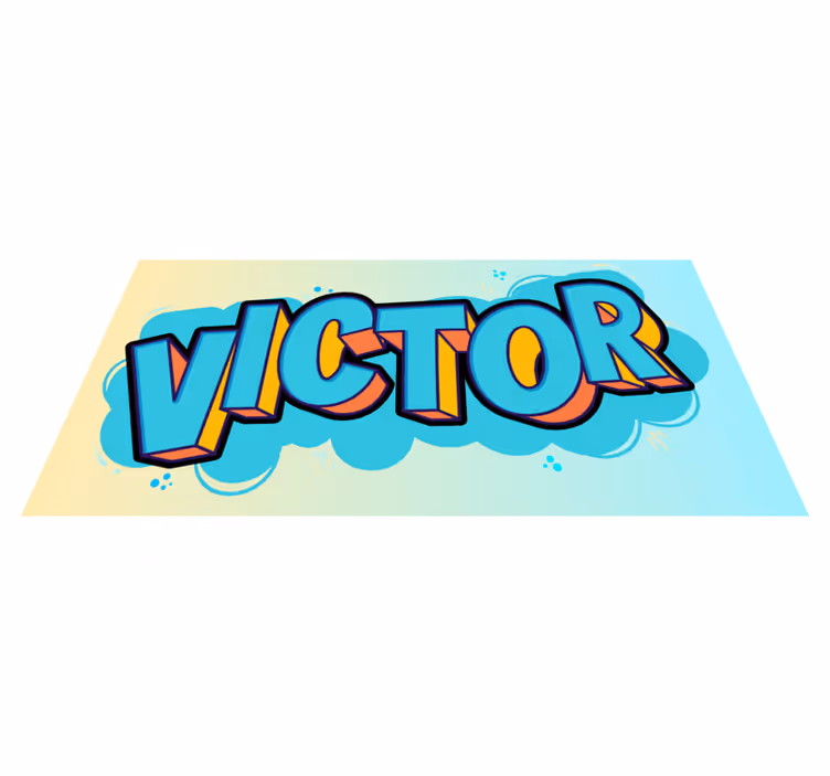 3d mukautettava nimi nimi vinyylimatto - Tenstickers