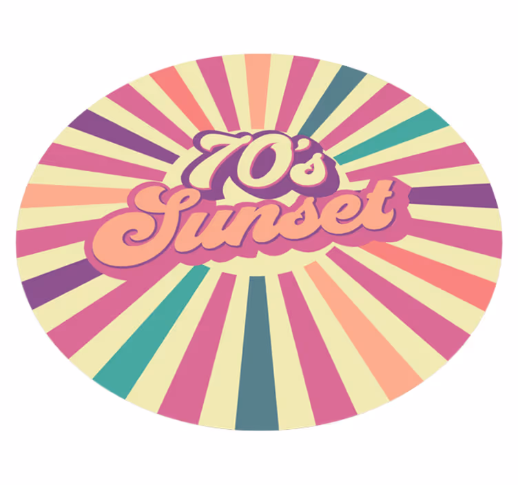70-luvun auringonlaskun tunnelmaa lauseke vinyylimatto - Tenstickers