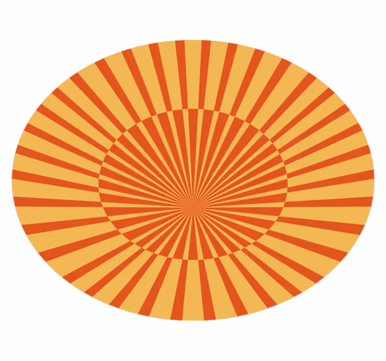 Sunburst pyöreä kuvio vinyylimatto raidallinen - Tenstickers
