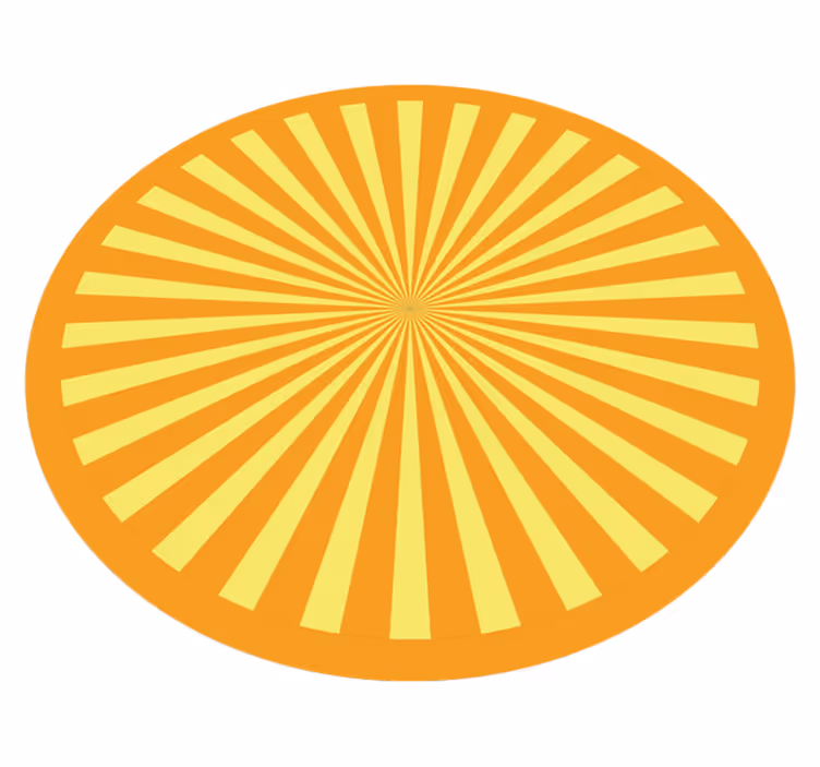 Sunburst pyöreä array vinyylimatto raidallinen - Tenstickers