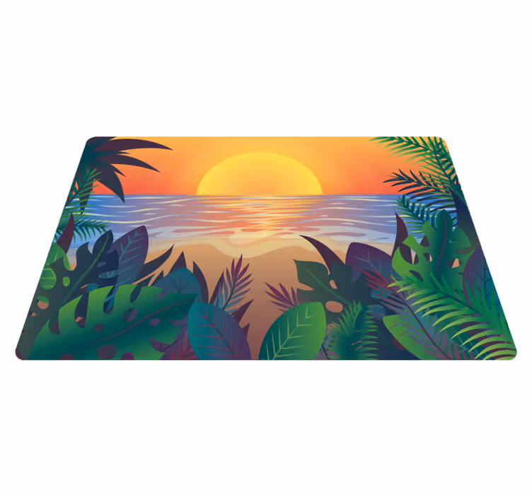Trooppinen auringonlasku luonto vinyylimatto - Tenstickers
