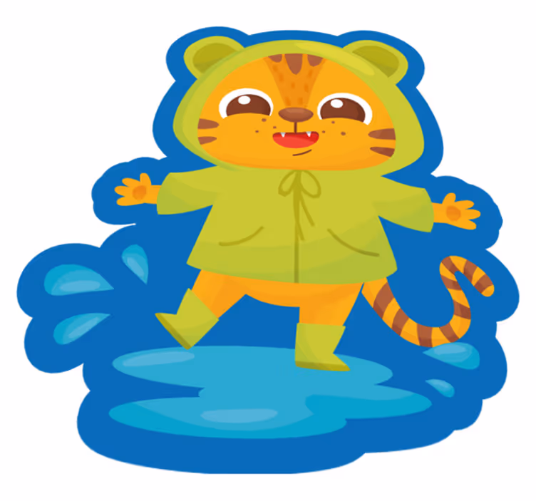 Sarjakuvan tiikerihahmo lastenhuone vinyylimatto - Tenstickers