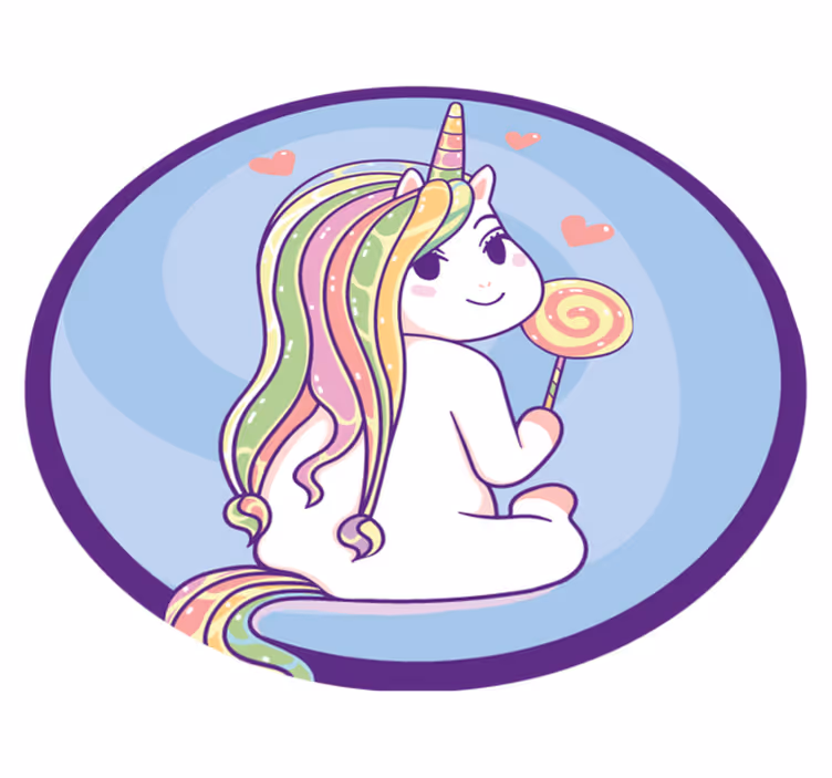Yksisarvinen tikkari lastenhuone vinyylimatto - Tenstickers
