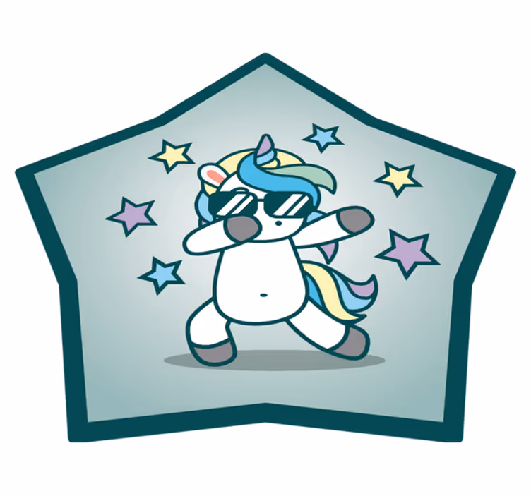Tanssi anime yksisarvinen eläin vinyylimatto - Tenstickers