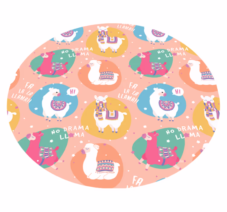 Värikäs lama anime eläin vinyylimatto - Tenstickers