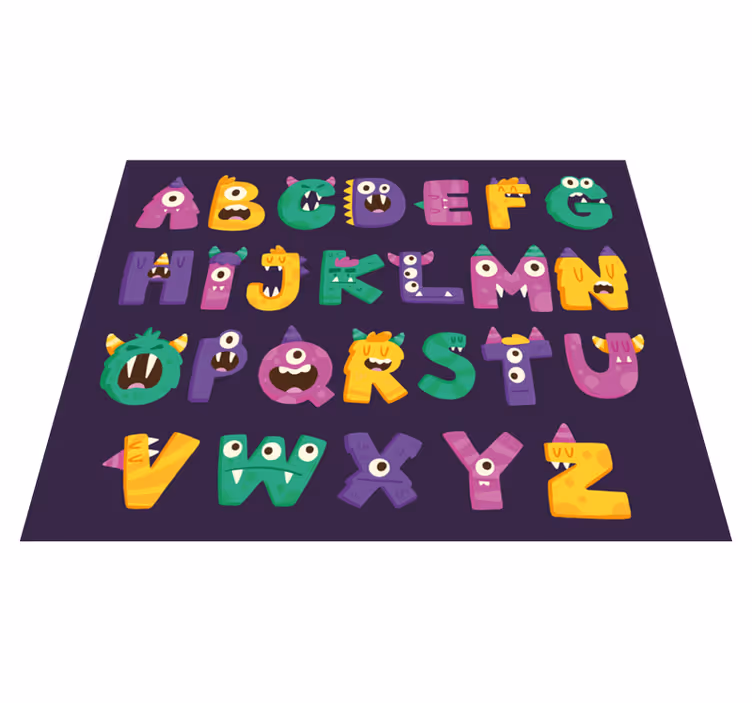 Sarjakuva hirviö aakkoset aakkoset vinyylimatto - Tenstickers