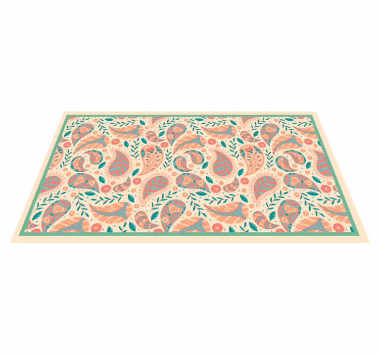 Paisley-kuvion fuusio vinyylimatto mandala - Tenstickers