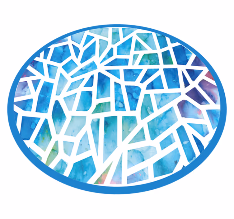 Vesiväri mosaiikki sininen vinyylimatto - Tenstickers