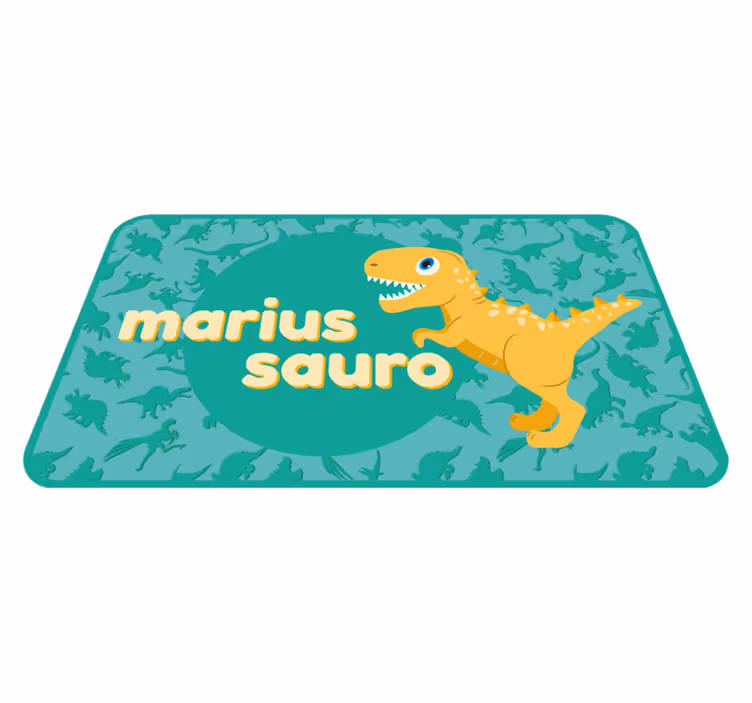Henkilökohtainen dinosaurus lastenhuone vinyylimatto - Tenstickers