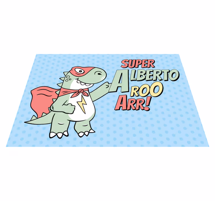Supersankari dinosaurus Lisää vinyylimatto lapsille - Tenstickers