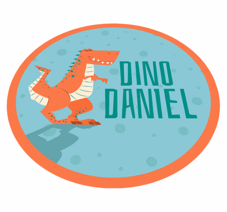 Dinosaurus muokattavissa ympyrä Lisää vinyylimatto lapsille - Tenstickers