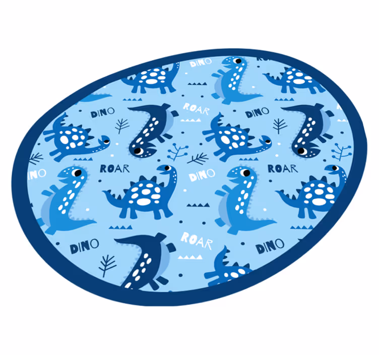 Sininen dinosaurusten tausta eläin vinyylimatto - Tenstickers