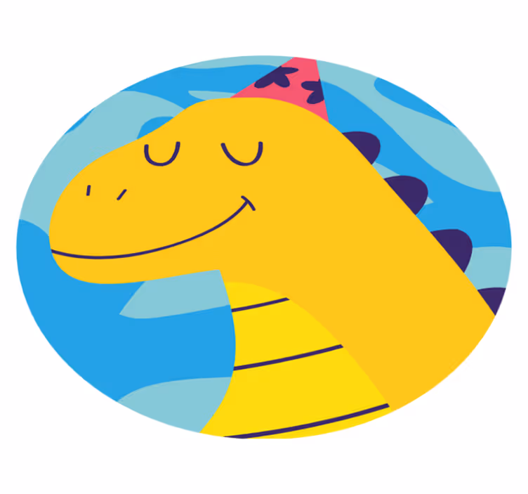 Dinosaurusjuhlien teema lastenhuone vinyylimatto - Tenstickers