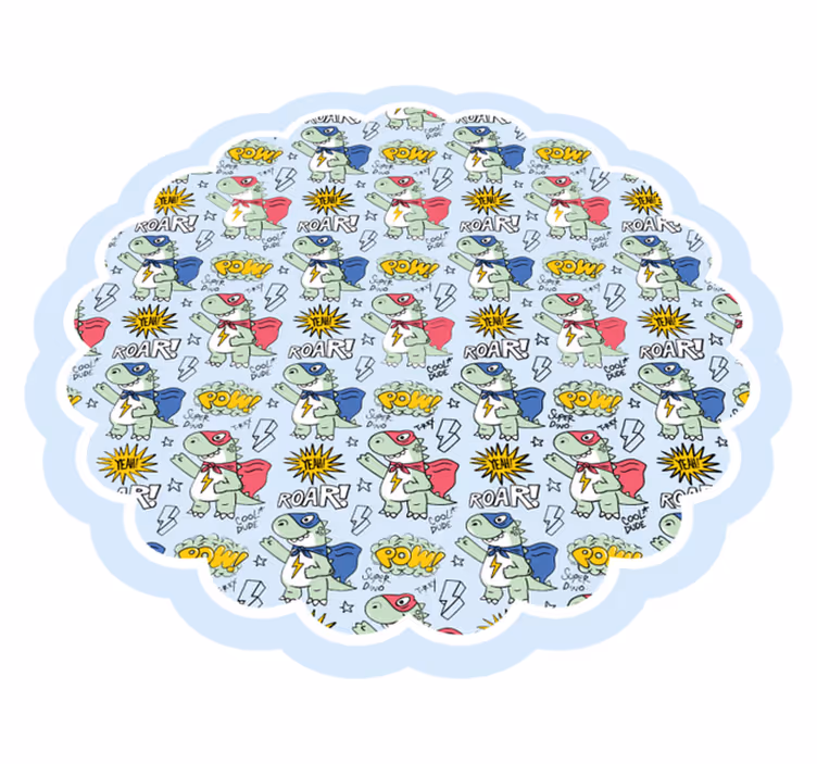 Supersankari dinot lastenhuone vinyylimatto - Tenstickers