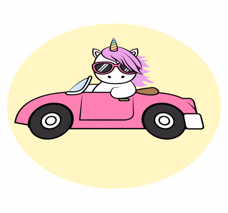 Siisti yksisarvinen ajo eläin vinyylimatto - Tenstickers