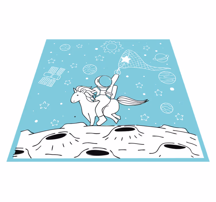 Avaruusseikkailumotiivi vinyylimatto peli - Tenstickers