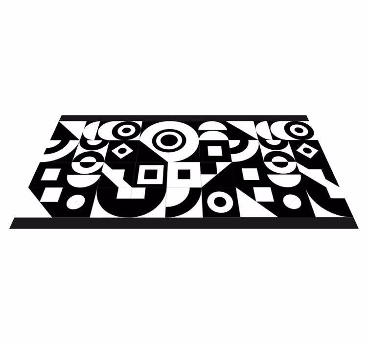 Abstrakti geometrinen kokonaisuus vinyylimatto geometrinen - Tenstickers