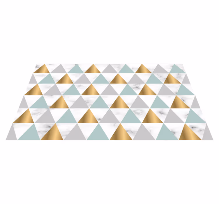 Marmorikolmion geometria Vinyylimatto käytävään - Tenstickers