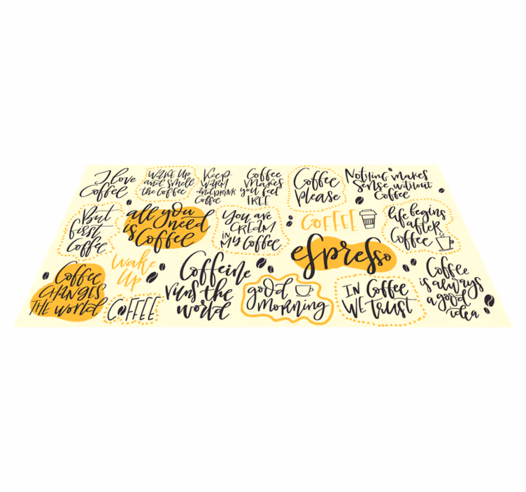 Kahvi rakkaus expresso lauseke vinyylimatto - Tenstickers