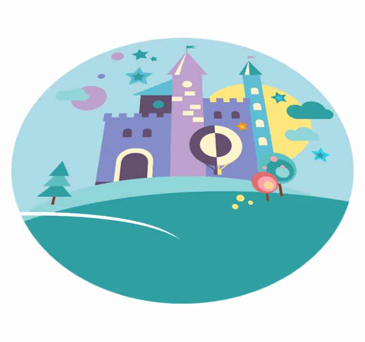 Fantasialinnan näytelmä lastenhuone vinyylimatto - Tenstickers