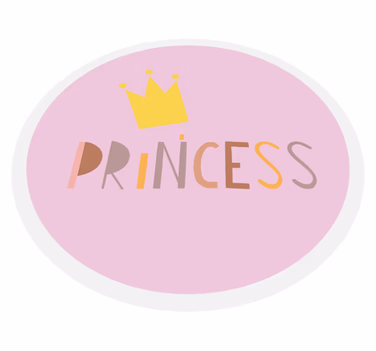Prinsessa vaaleanpunaisella pohjalla Lisää vinyylimattoja lapsill - Tenstickers