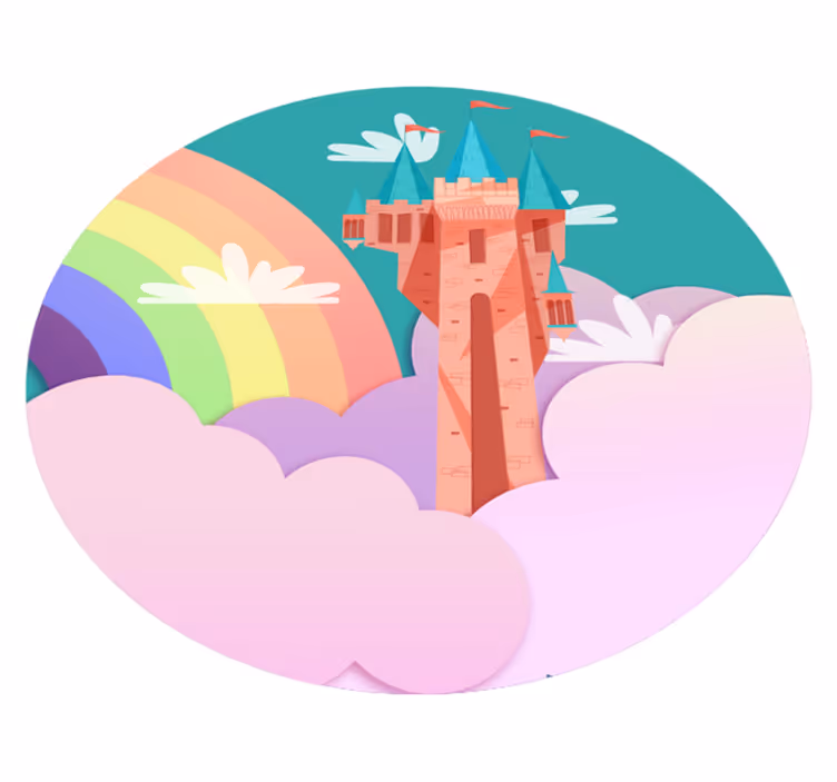 Linnan fantasia lastenhuone vinyylimatto - Tenstickers